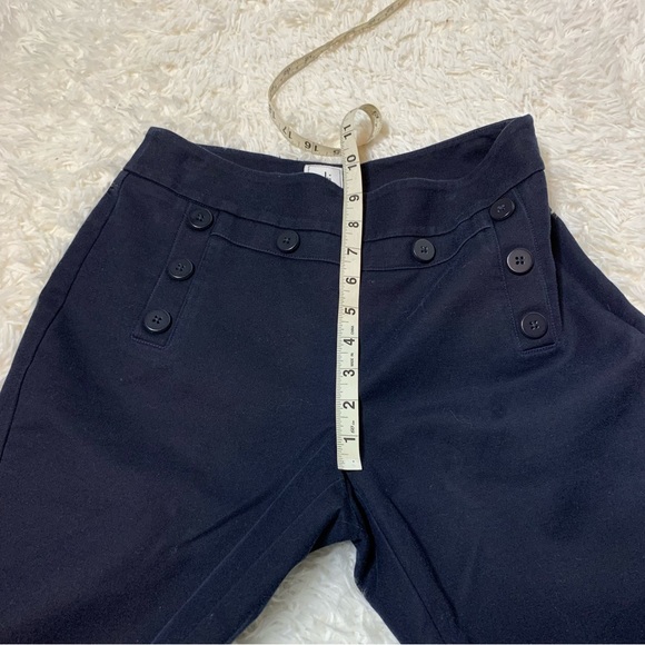 Cabi Mariner Trouser Dress Pants Sailor Buttons Side Zip Stretch Navy Sz 4 - Picture 5 of 8
